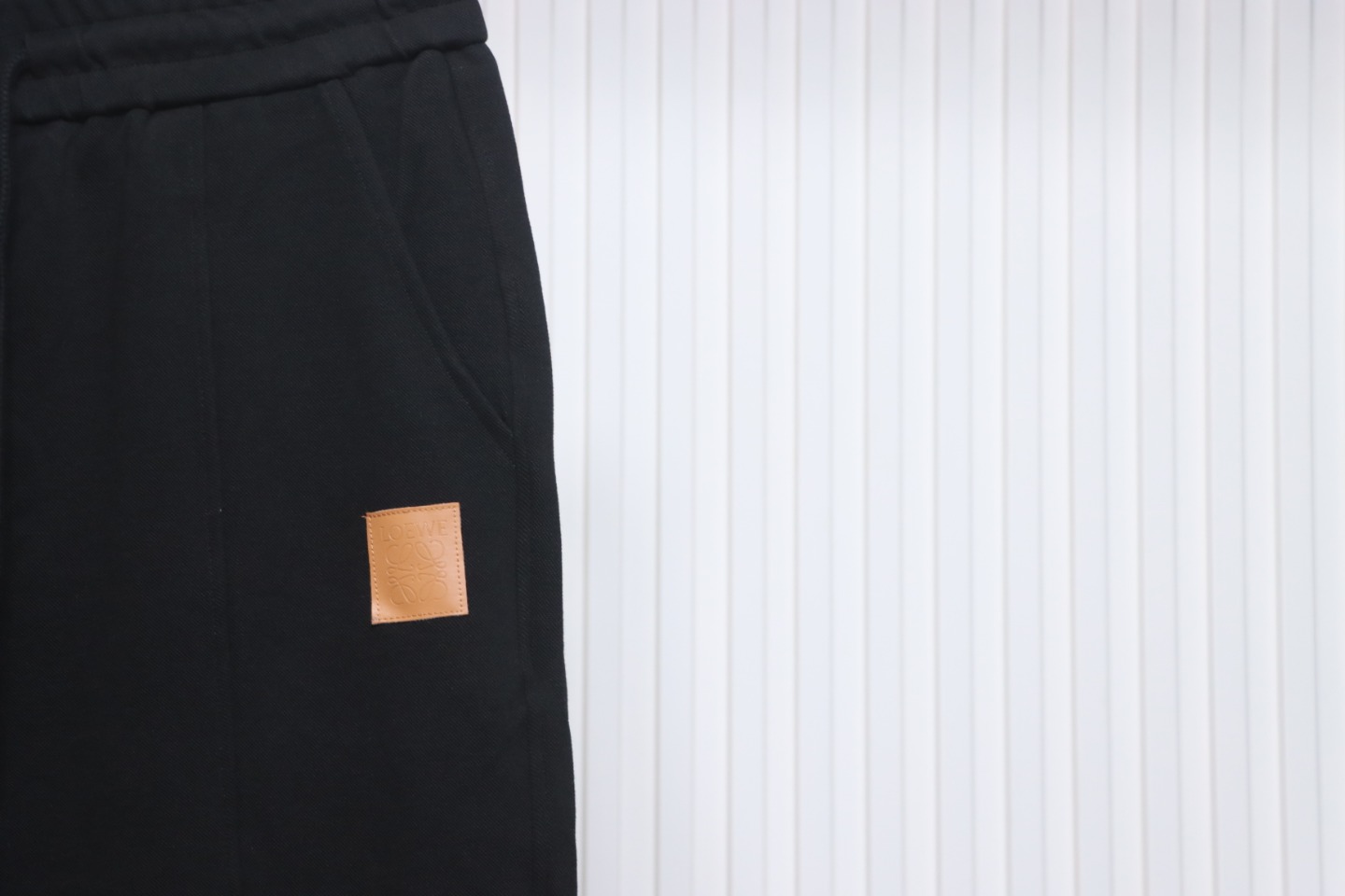 Loewe 23Fw Leather Logo Casual Trousers