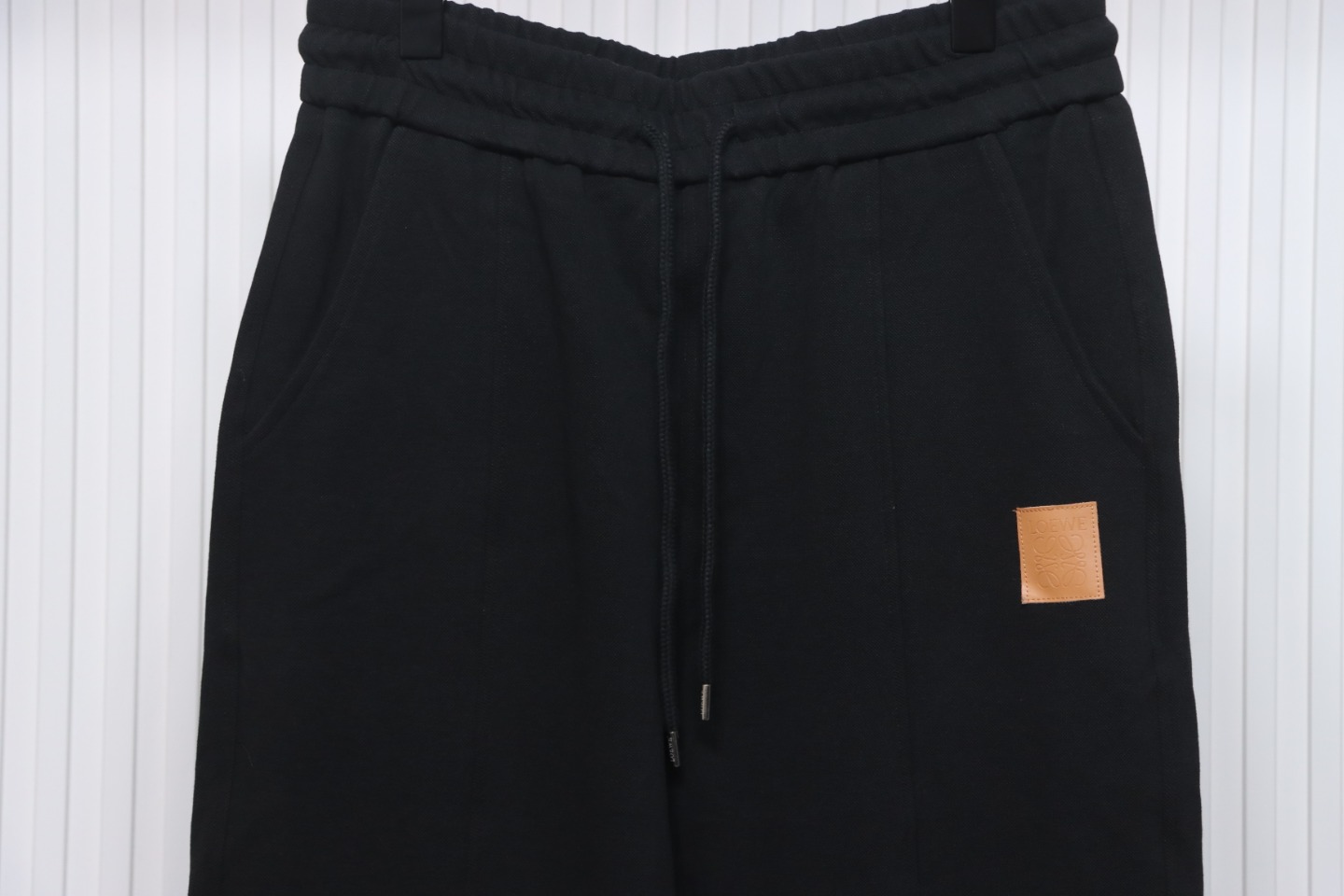 Loewe 23Fw Leather Logo Casual Trousers