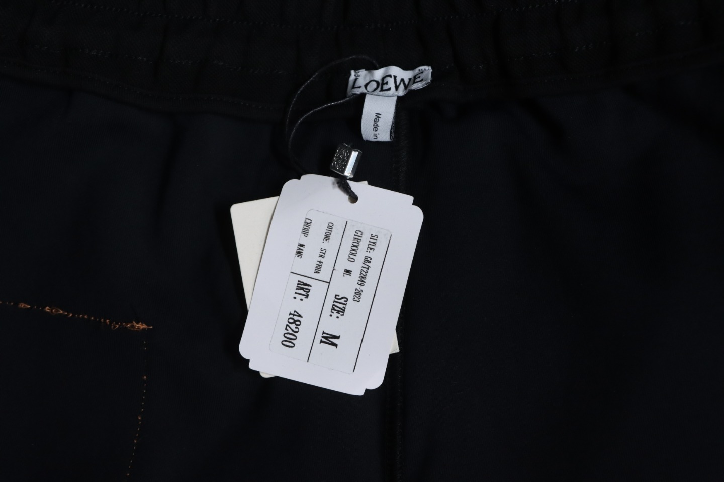 Loewe 23Fw Leather Logo Casual Trousers