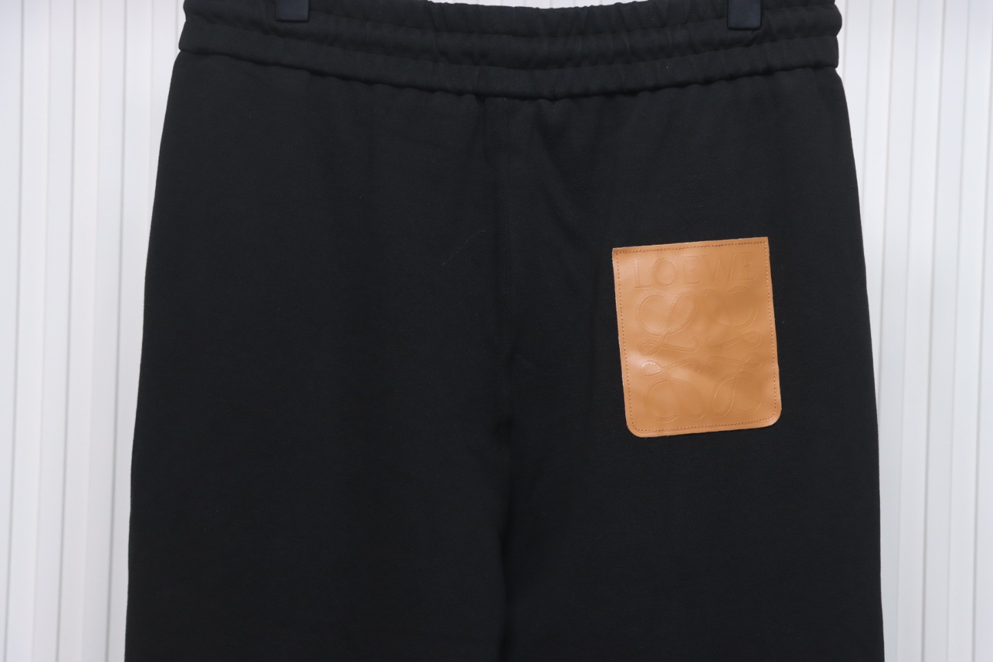 Loewe 23Fw Leather Logo Casual Trousers