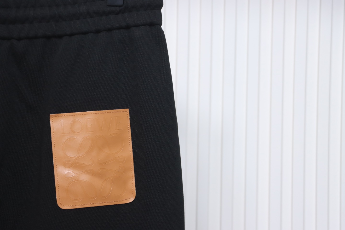 Loewe 23Fw Leather Logo Casual Trousers