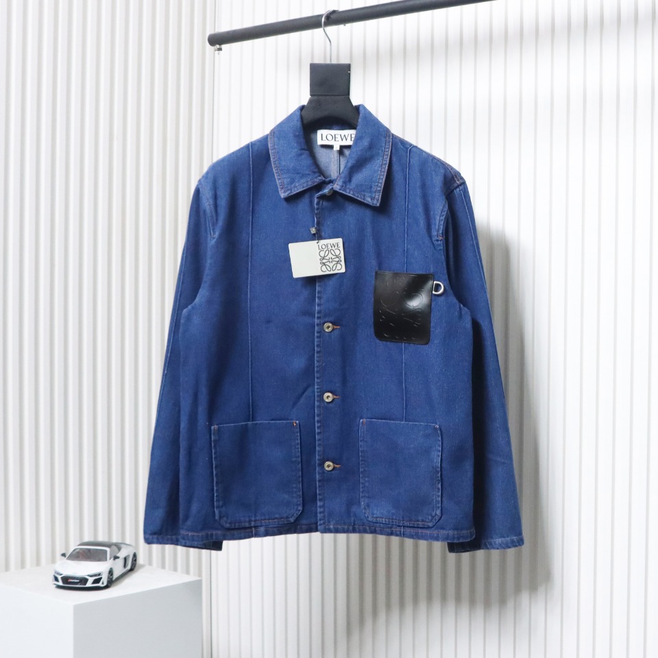 Loewe 23FW Leather Pocket Denim Denim Work Jacket