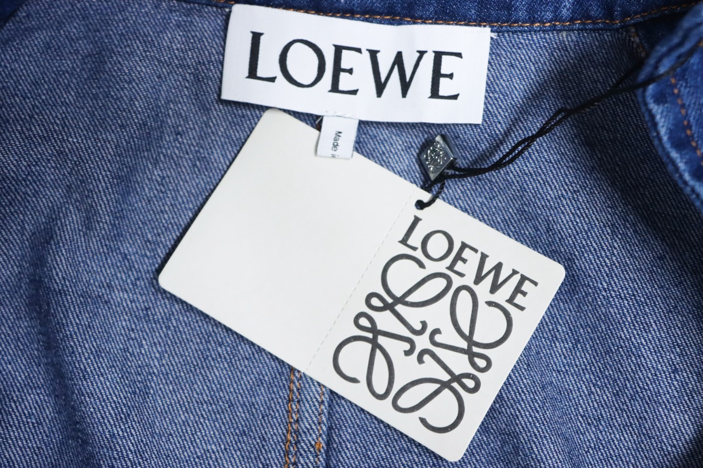 Loewe 23FW Leather Pocket Denim Denim Work Jacket
