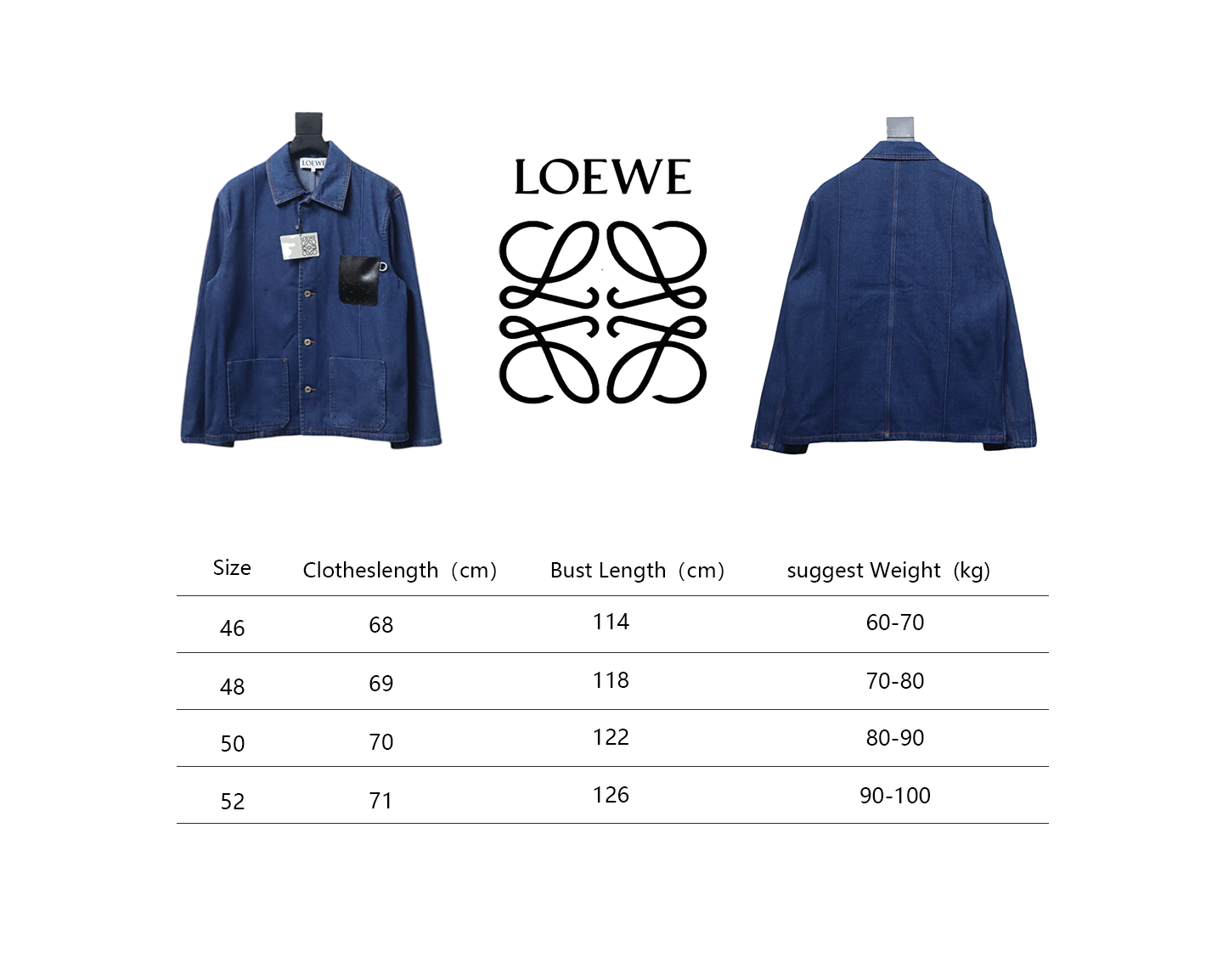 Loewe 23FW Leather Pocket Denim Denim Work Jacket