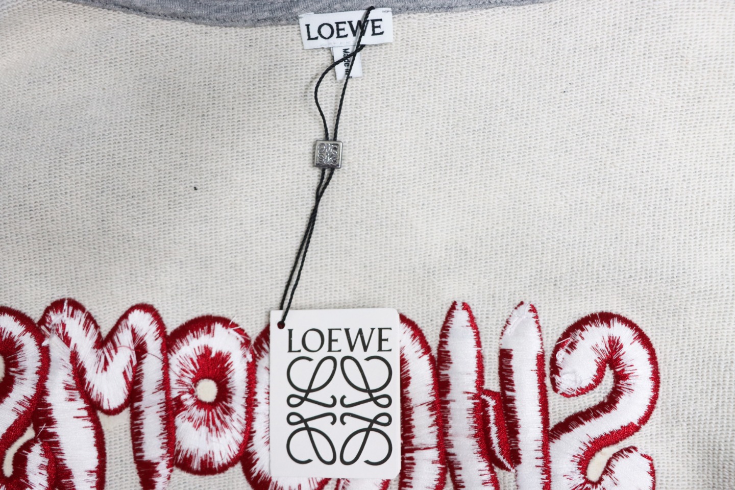 Loewe 23FW Mushroom Lettering Embroidered Hoodie