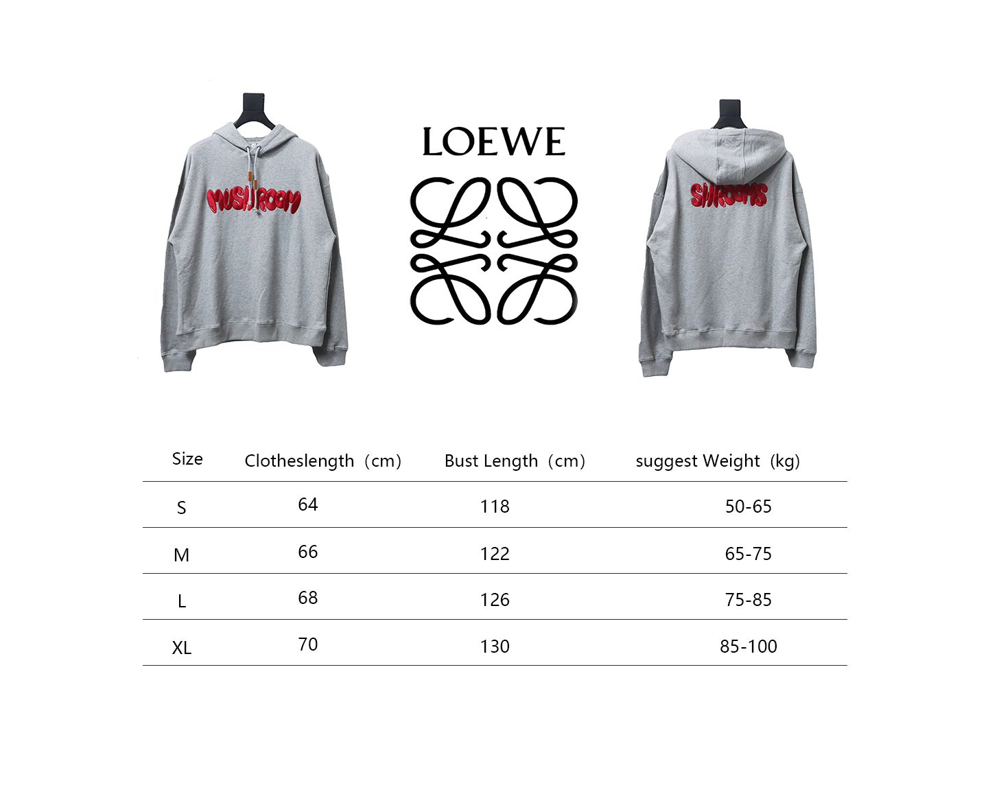 Loewe 23FW Mushroom Lettering Embroidered Hoodie