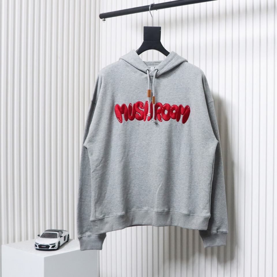 Loewe 23FW Mushroom Lettering Embroidered Hoodie