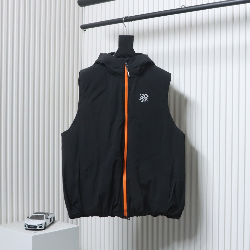 Loewe 24 Styles Of Angpao Joint Orange Zipper Hooded Down Vest