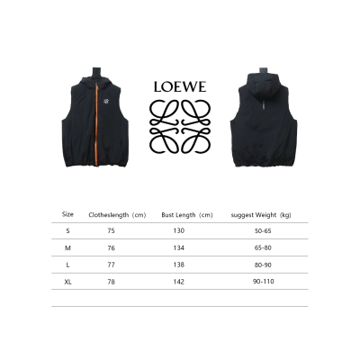 Loewe 24 Styles Of Angpao Joint Orange Zipper Hooded Down Vest 02