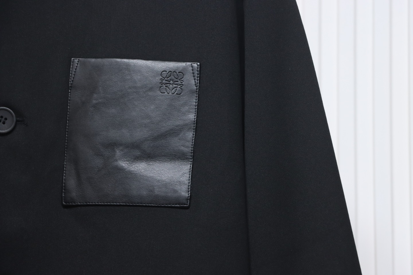 Loewe 24 Three Pocket Wool Work Lapel Jacket Black