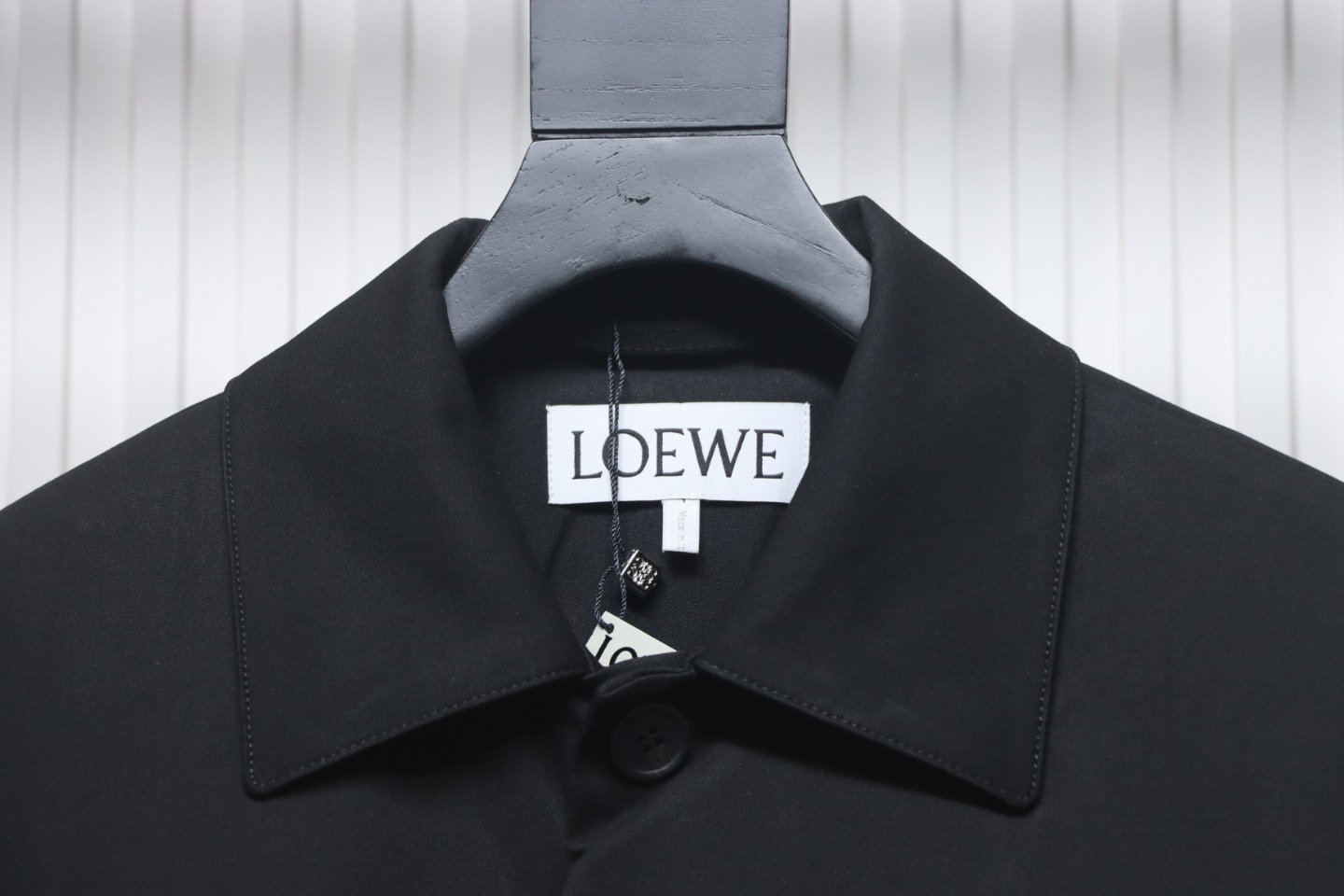 Loewe 24 Three Pocket Wool Work Lapel Jacket Black