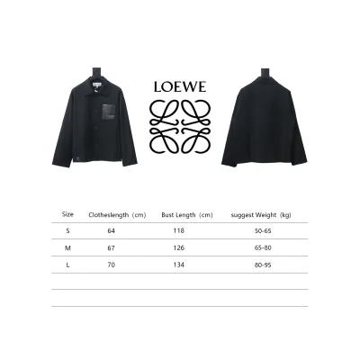 Loewe 24 Three Pocket Wool Work Lapel Jacket Black 02