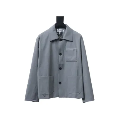 Loewe 24 Three Pocket Wool Work Lapel Jacket Grey 01