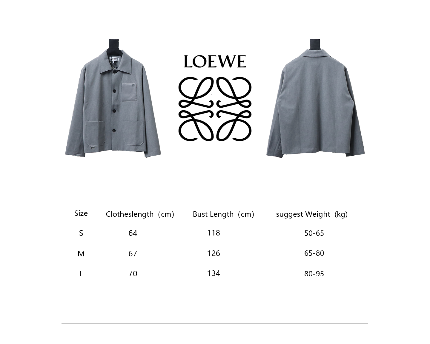 Loewe 24 Three Pocket Wool Work Lapel Jacket Grey