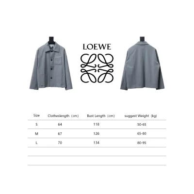 Loewe 24 Three Pocket Wool Work Lapel Jacket Grey 02