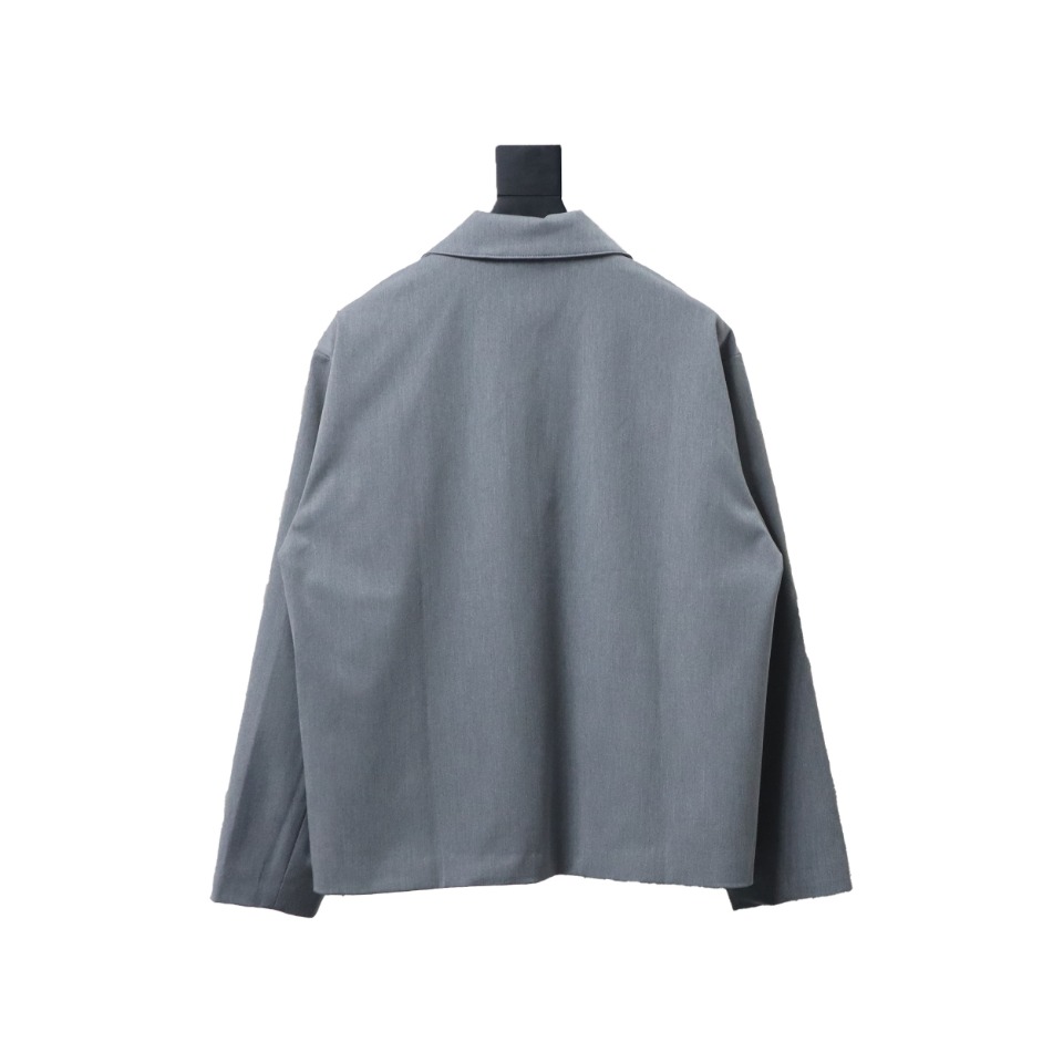 Loewe 24 Three Pocket Wool Work Lapel Jacket Grey