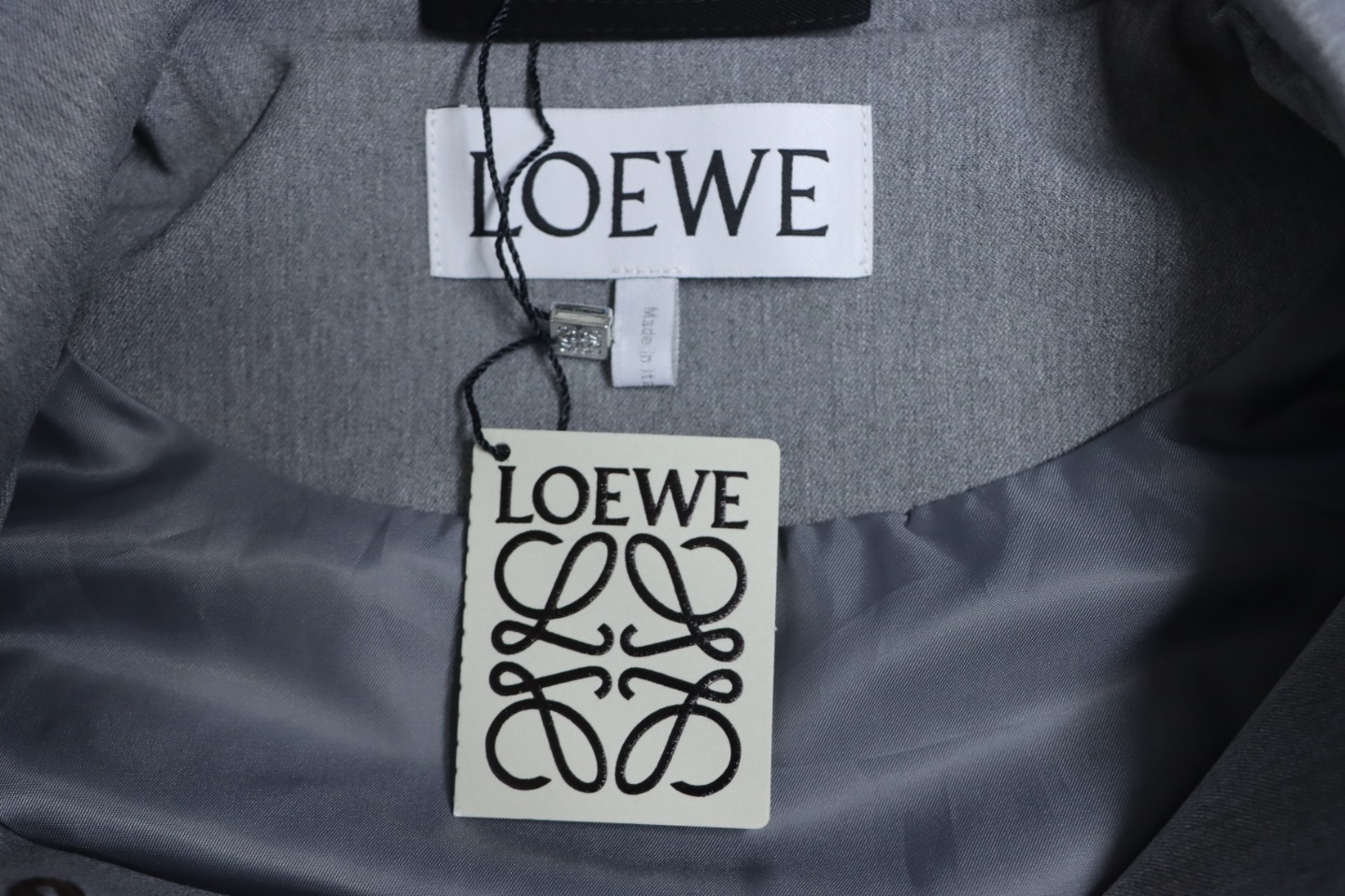 Loewe 24 Three Pocket Wool Work Lapel Jacket Grey