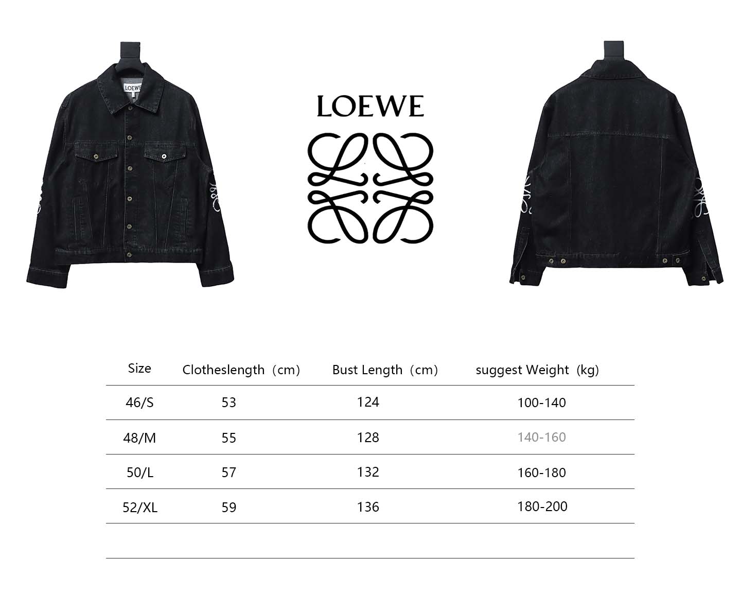 Loewe 24Fw Denim Jacket With Floral Embroidery On The Arm