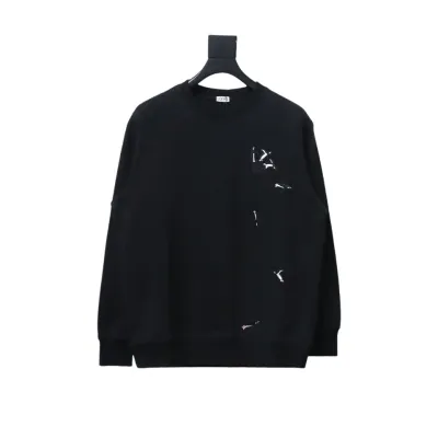Loewe 24Fw Embroidered Penguin Crew Neck Hoodie Black 01