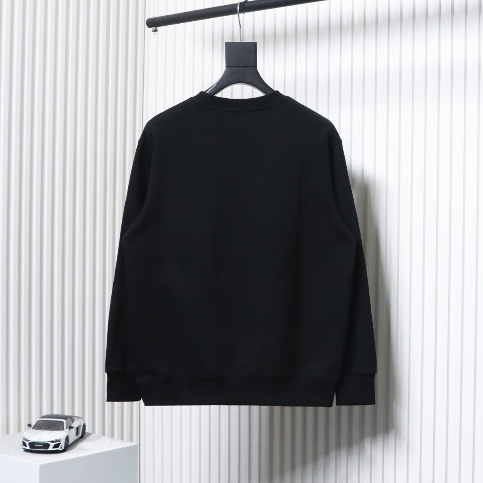 Loewe 24Fw Embroidered Penguin Crew Neck Hoodie Black