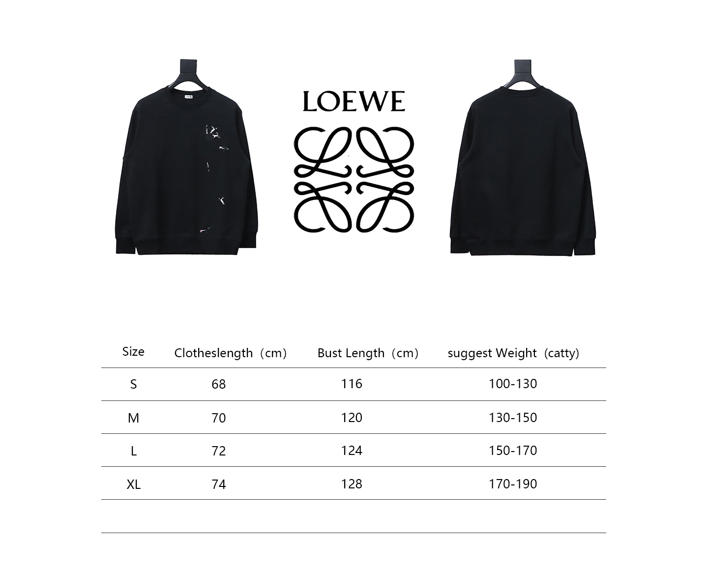 Loewe 24Fw Embroidered Penguin Crew Neck Hoodie Black