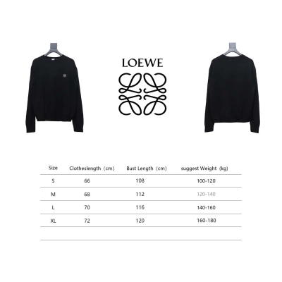 Loewe 24FW Embroidered Small Logo Crew Neck Sweater Black 02