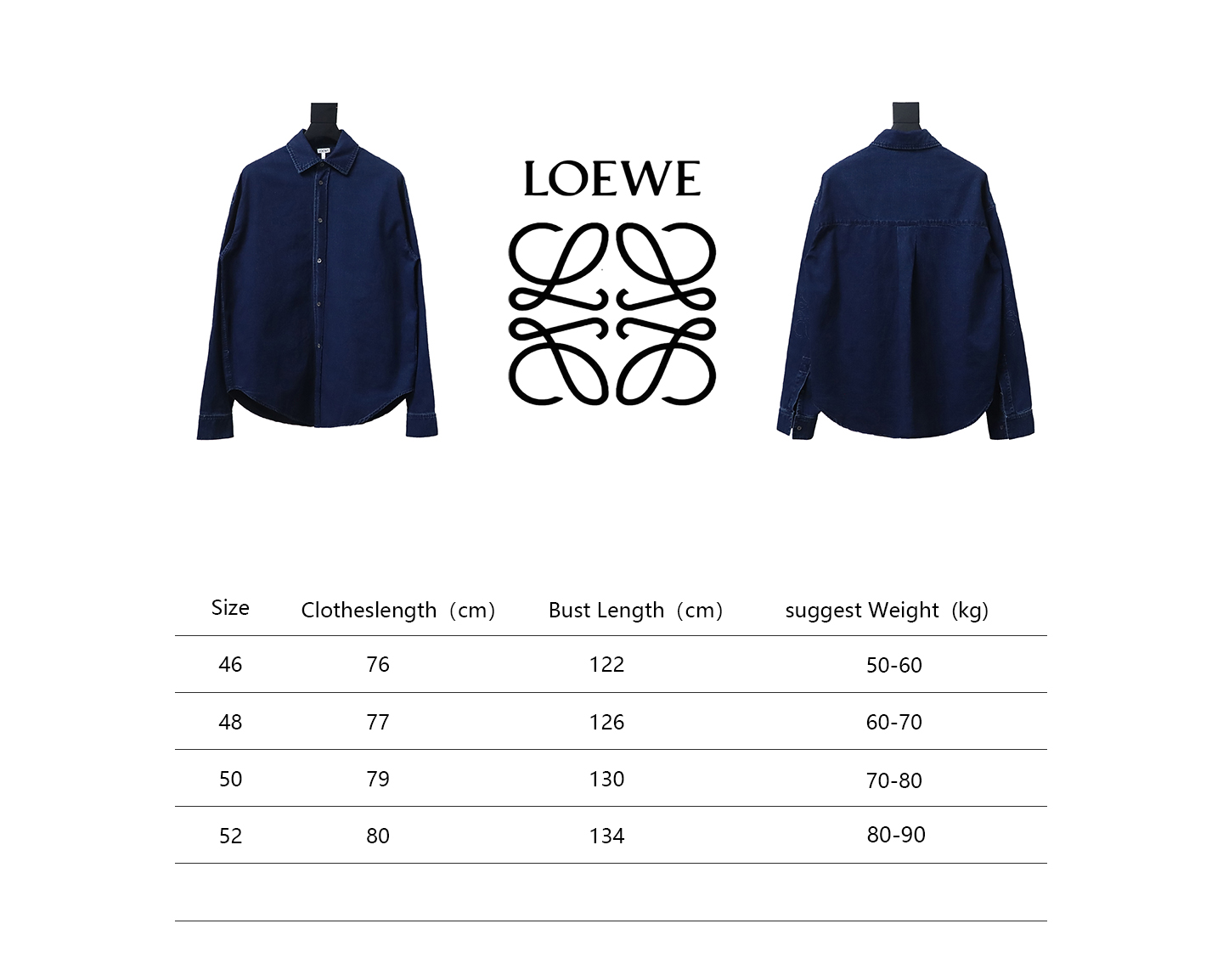 Loewe 24Fw Long Sleeve Denim Shirt With Floral Pattern On Arms