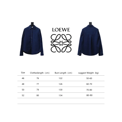 Loewe 24Fw Long Sleeve Denim Shirt With Floral Pattern On Arms 02