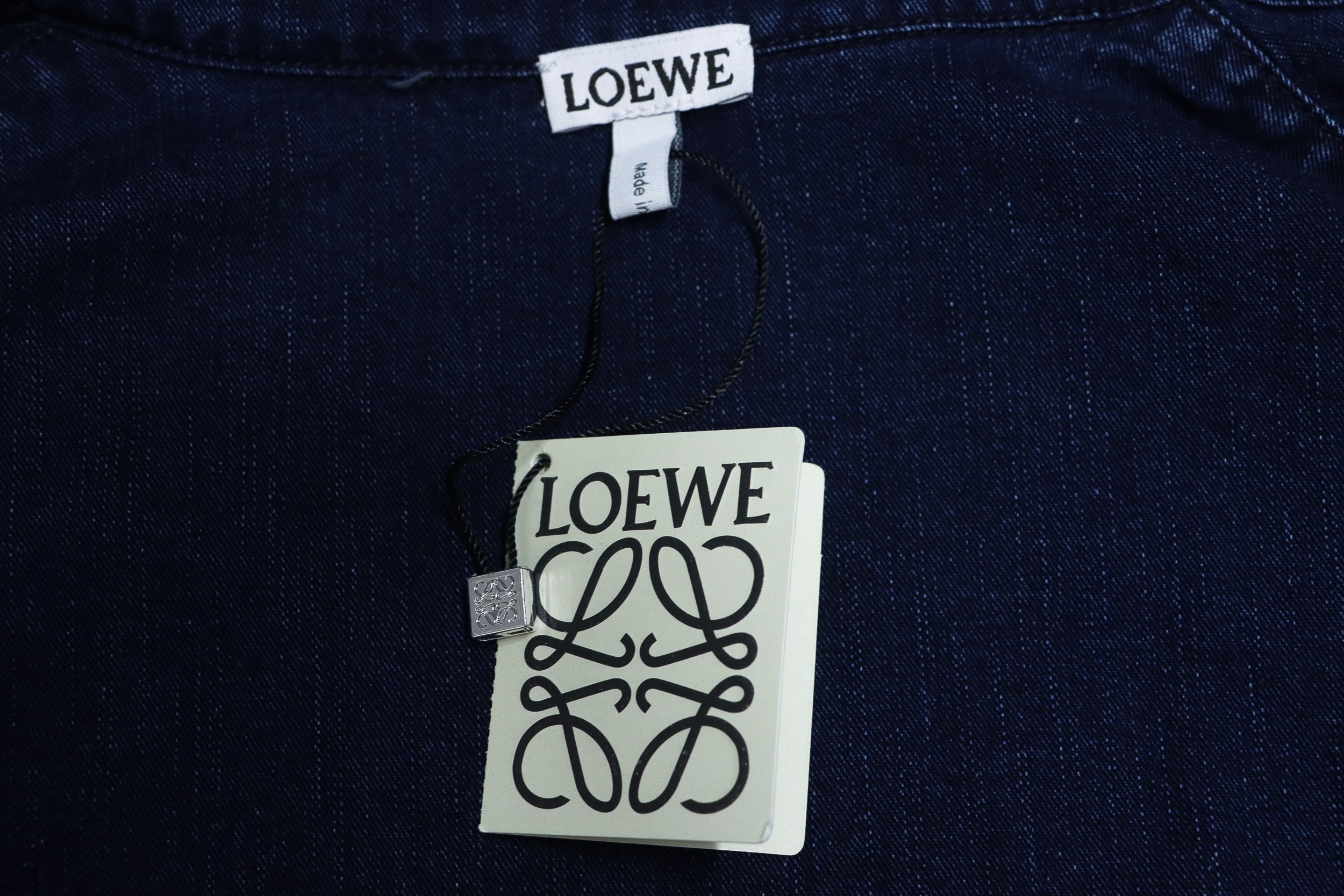 Loewe 24Fw Long Sleeve Denim Shirt With Floral Pattern On Arms