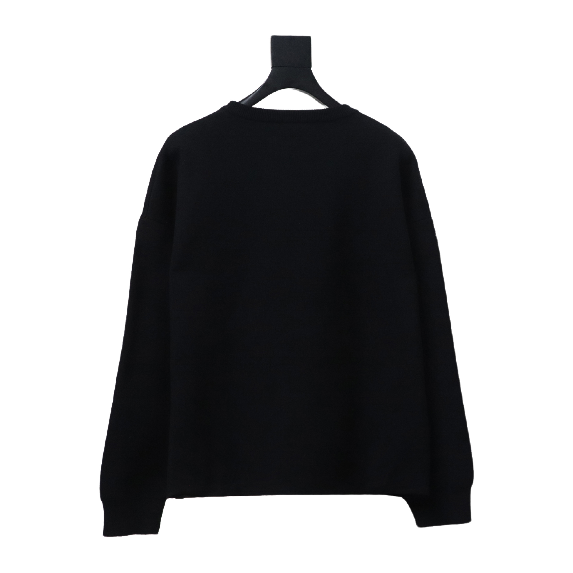 Loewe 24Fw Pocket Floral Jacquard Crew Neck Sweater Black