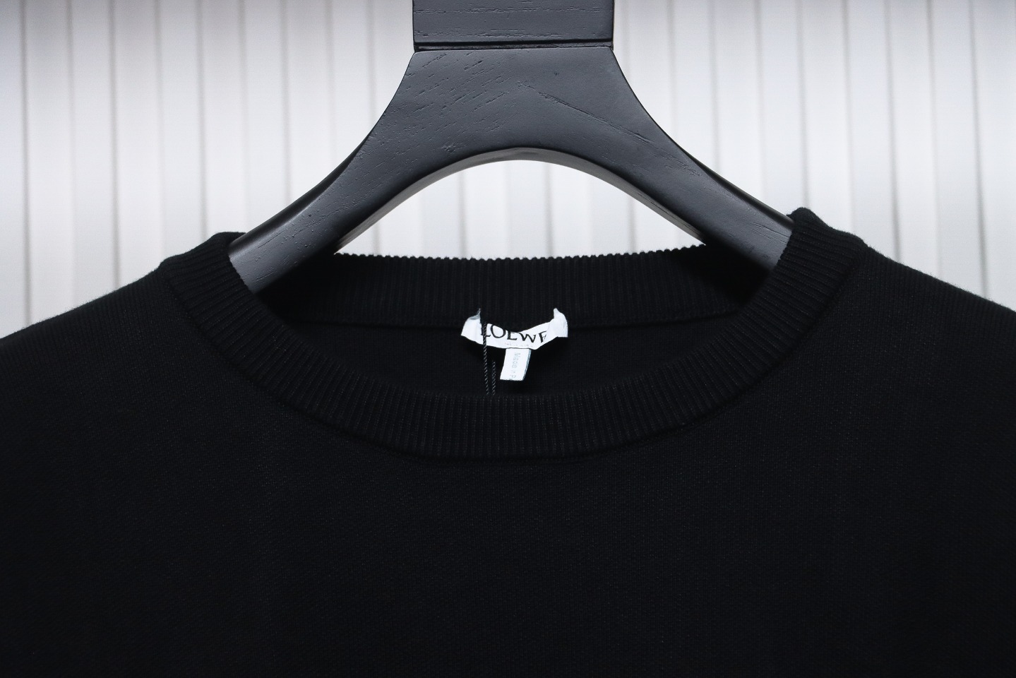 Loewe 24Fw Pocket Floral Jacquard Crew Neck Sweater Black