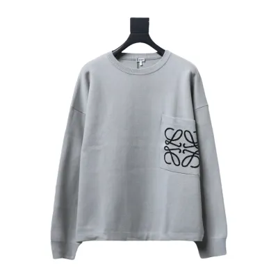 Loewe 24Fw Pocket Floral Jacquard Crew Neck Sweater Grey 01