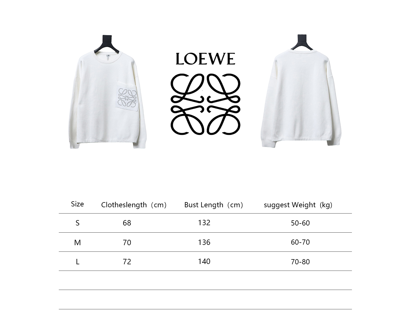 Loewe 24Fw Pocket Floral Jacquard Crew Neck Sweater White