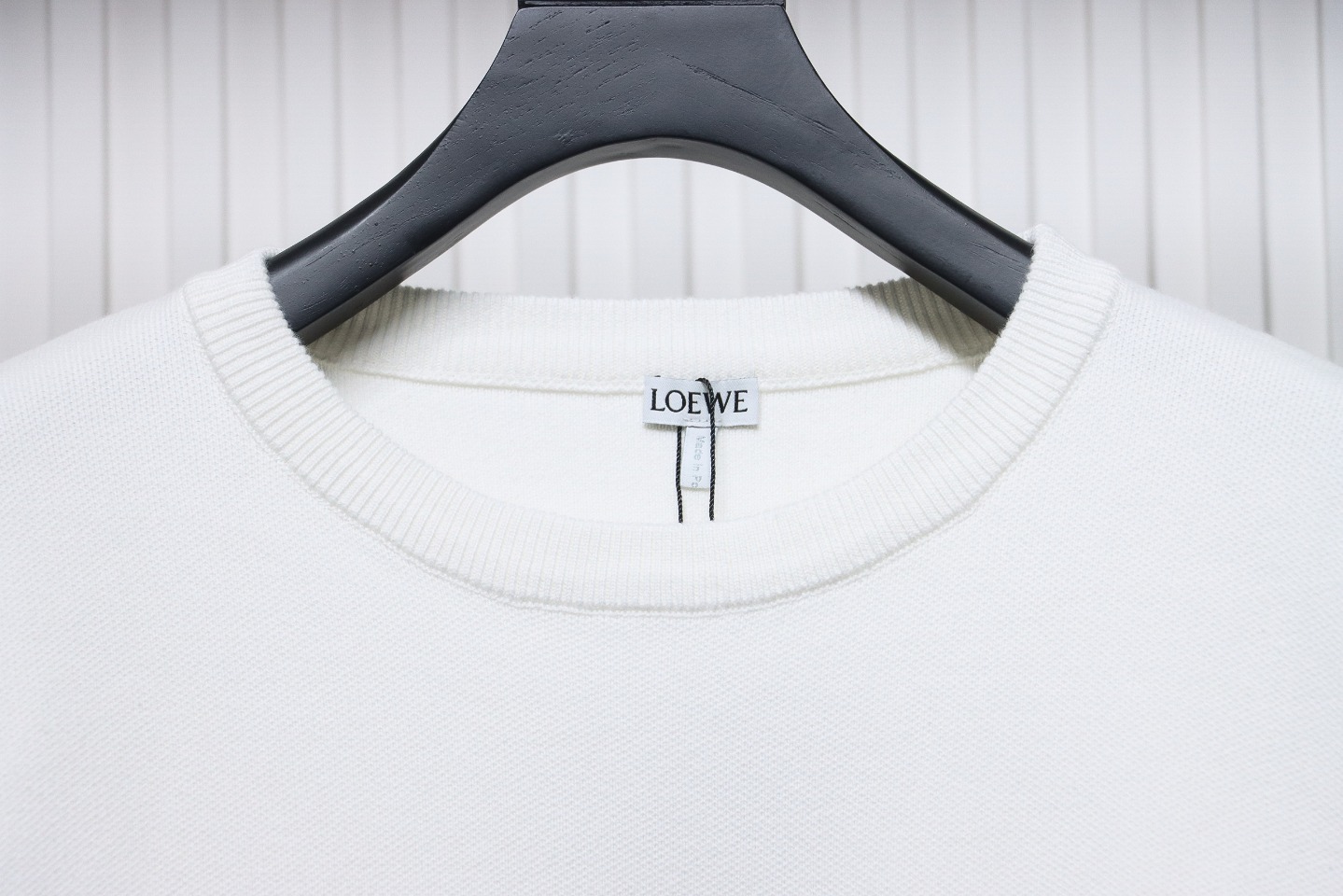 Loewe 24Fw Pocket Floral Jacquard Crew Neck Sweater White