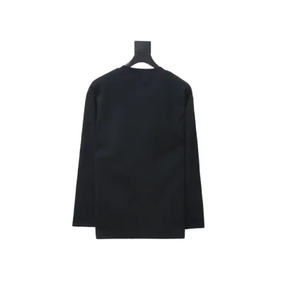 Loewe 24Fw Simple Contrast Color Logo Embroidered Long Sleeve T-shirt Black 02