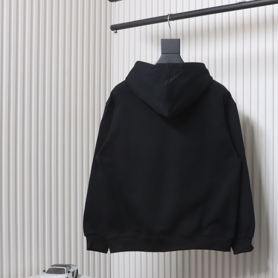 Loewe 24SS Large Letter Print Hooded Hoodie Black