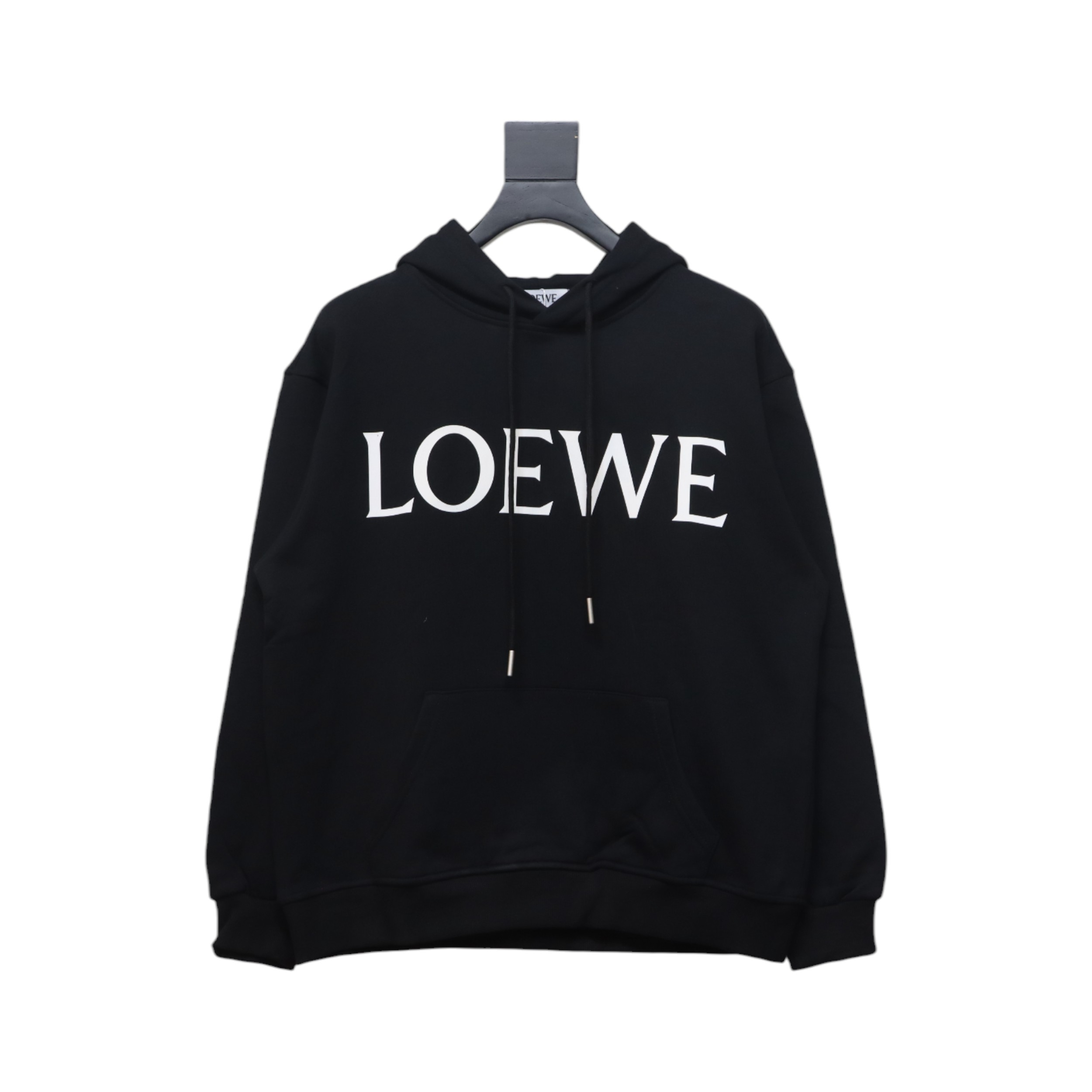 Loewe 24SS Large Letter Print Hooded Hoodie Black