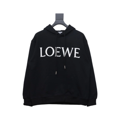 Loewe 24SS Large Letter Print Hooded Hoodie Black 01