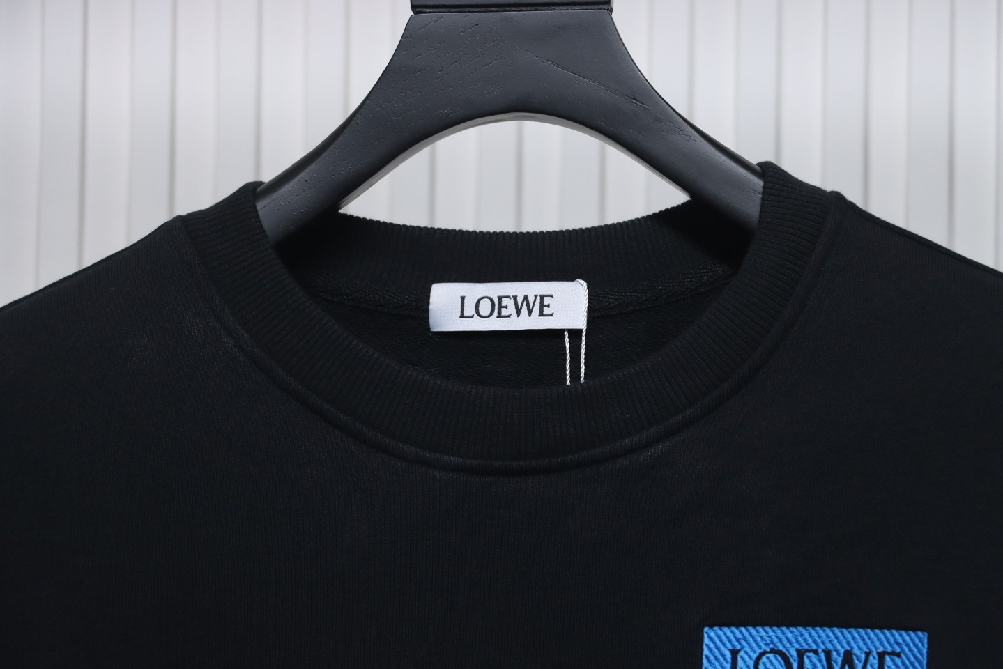 Loewe 24SS Twill Logo Crew Neck Hoodie Black