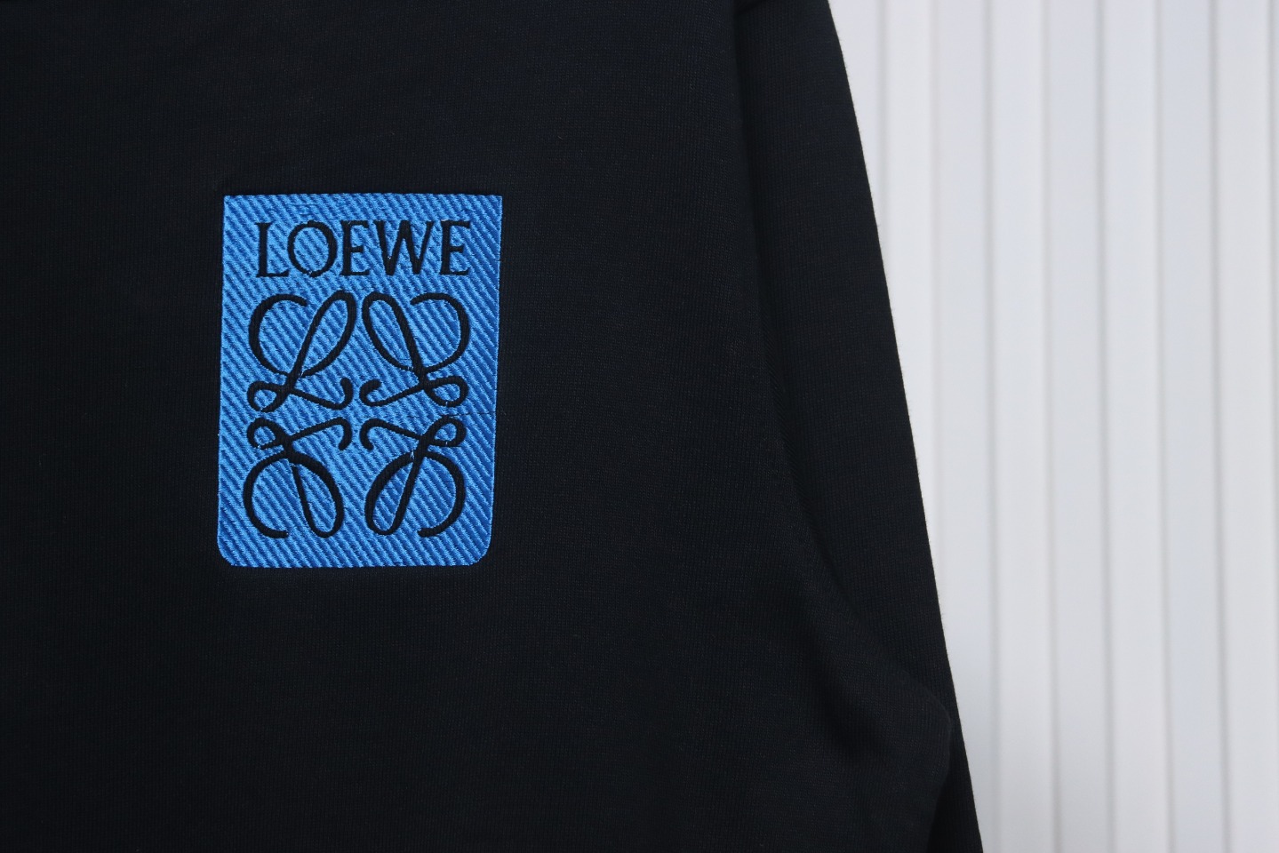 Loewe 24SS Twill Logo Crew Neck Hoodie Black