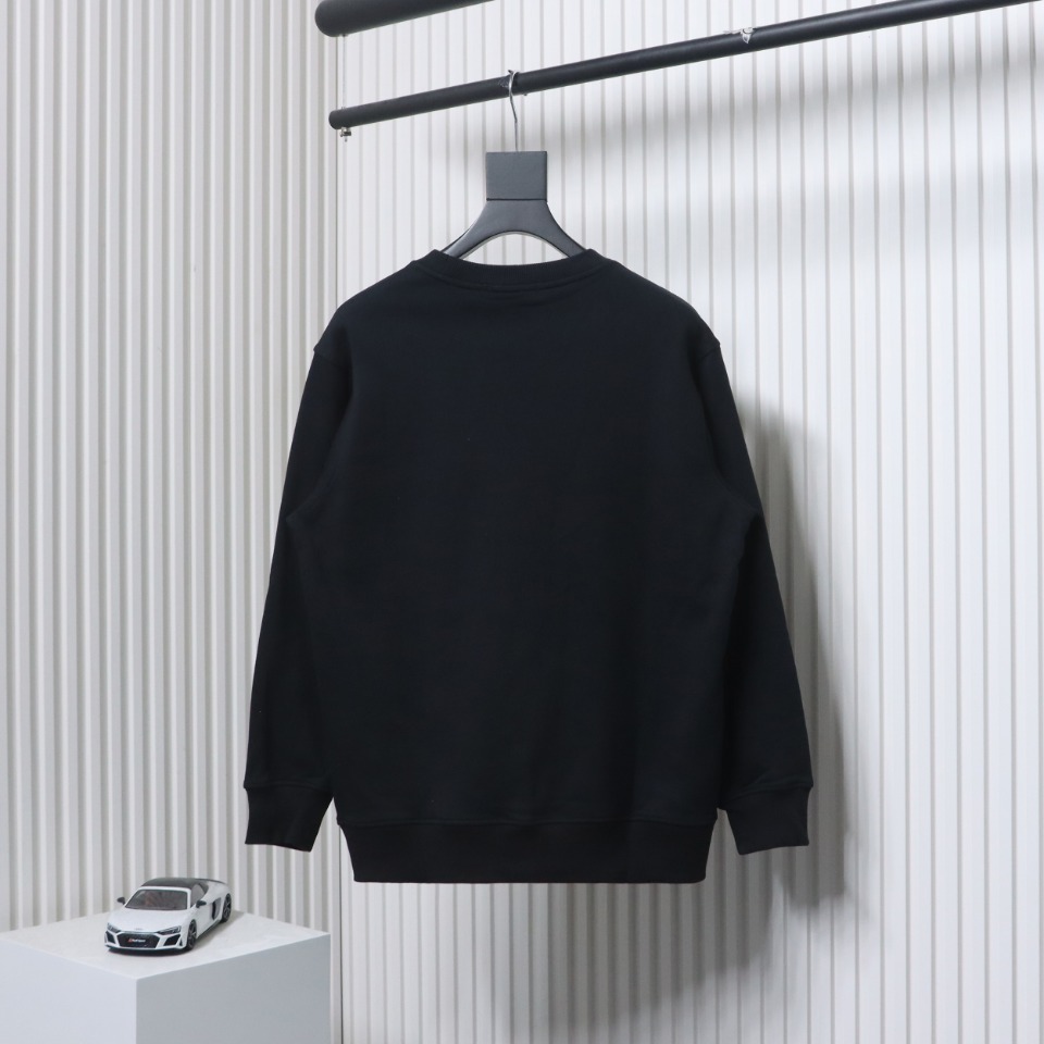 Loewe 24SS Twill Logo Crew Neck Hoodie Black