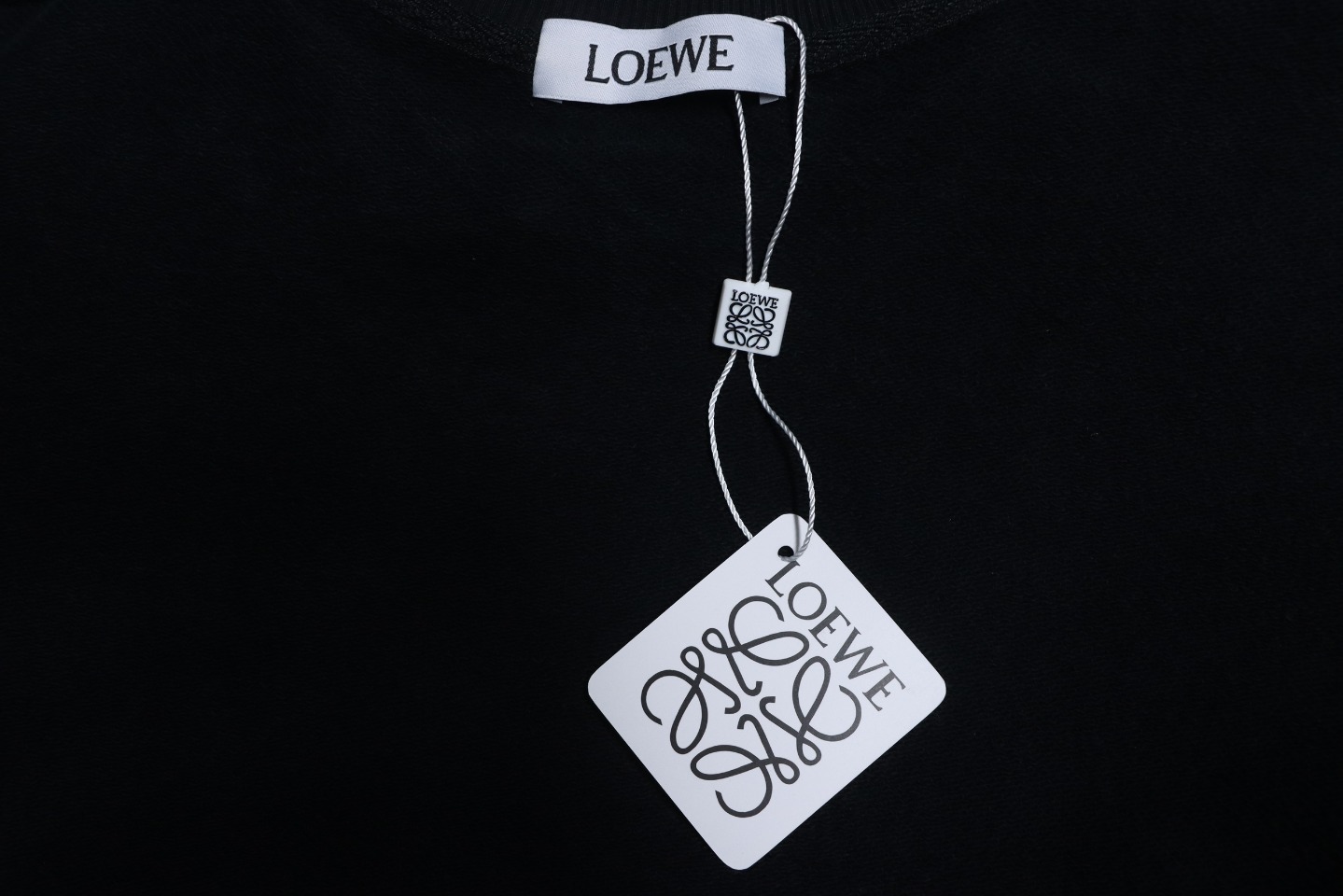Loewe 24SS Twill Logo Crew Neck Hoodie Black