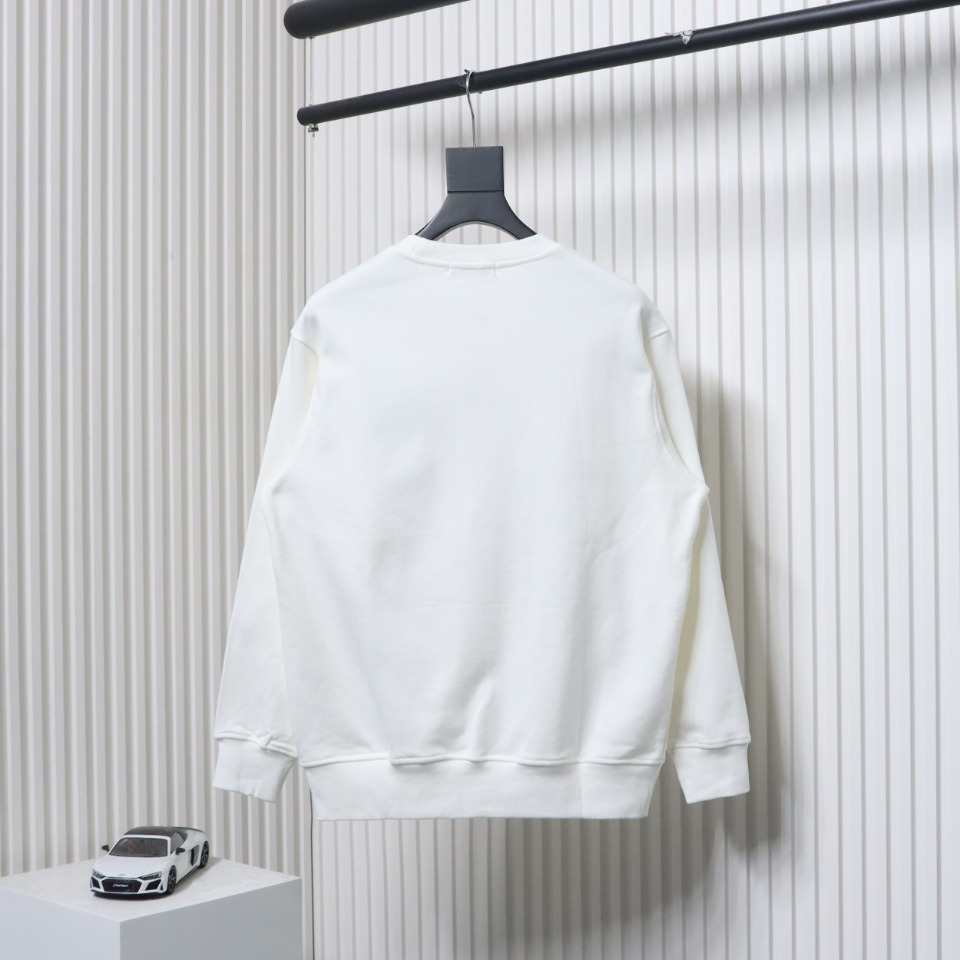 Loewe 24SS Twill Logo Crew Neck Hoodie White