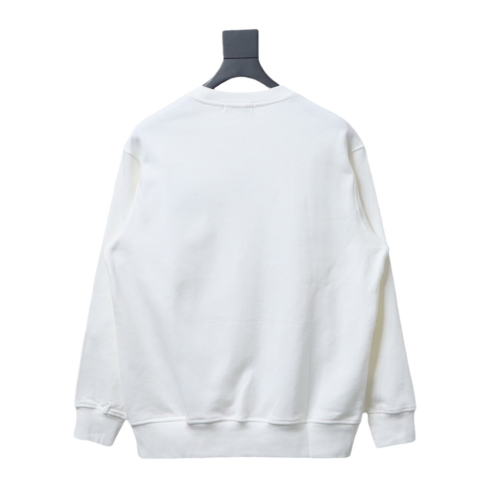 Loewe 24SS Twill Logo Crew Neck Hoodie White