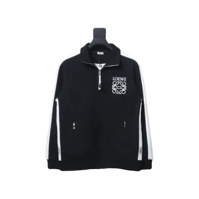Loewe Arm Patchwork Chest Logo Zip-Up Jacket Black 01