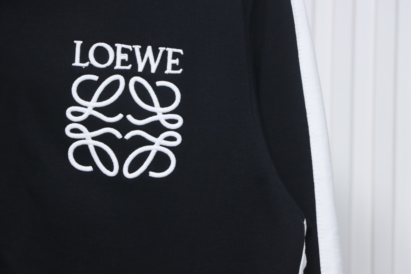 Loewe Arm Patchwork Chest Logo Zip-Up Jacket Black