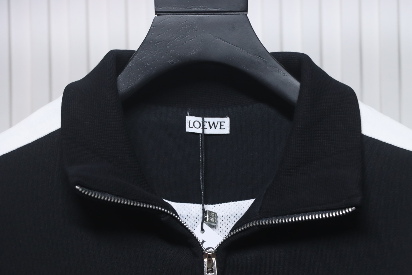 Loewe Arm Patchwork Chest Logo Zip-Up Jacket Black