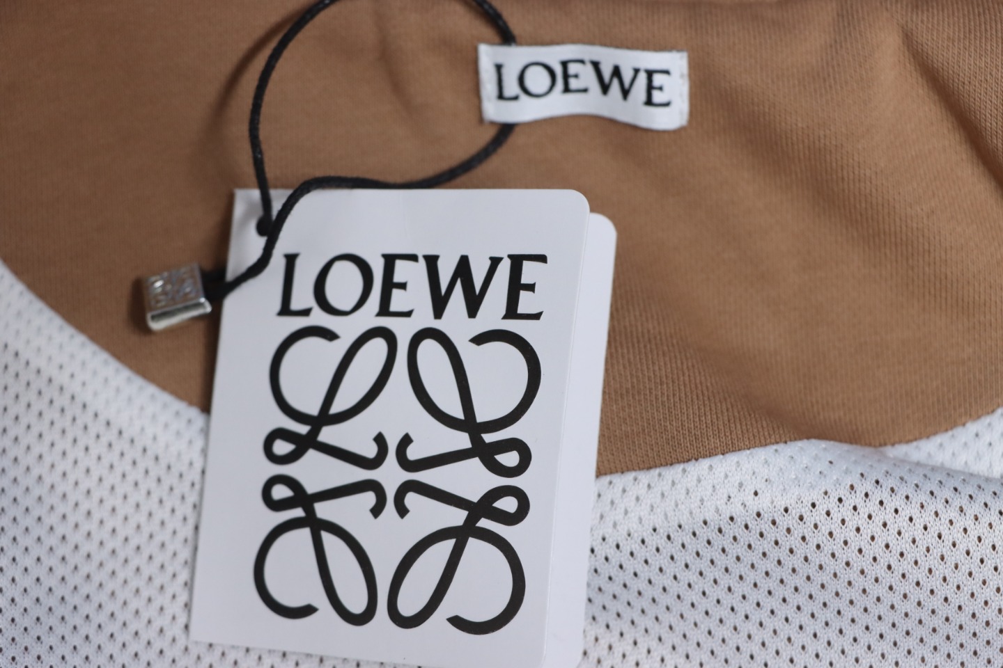 Loewe Arm Patchwork Chest Logo Zip-Up Jacket Brown