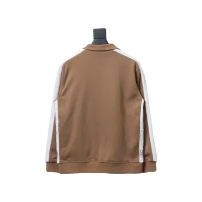 Loewe Arm Patchwork Chest Logo Zip-Up Jacket Brown 02