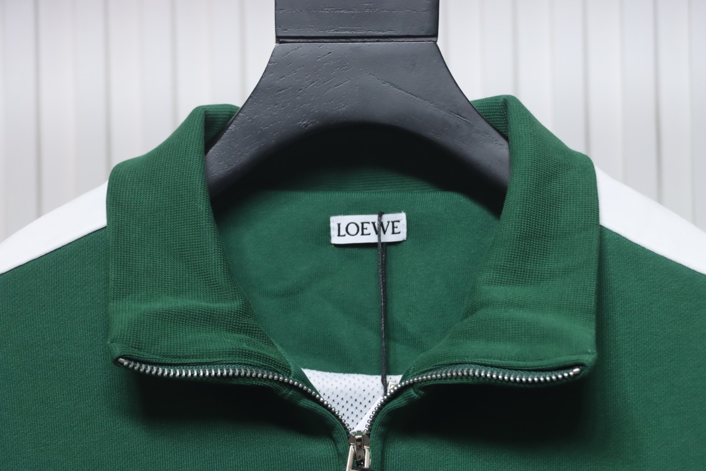 Loewe Arm Patchwork Chest Logo Zip-Up Jacket Green